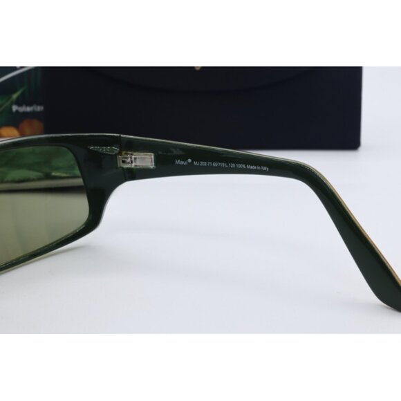 Maui Jim Peahi MJ 202-71 Black/Green Wrap Sunglasses Bronze polarized Lens 65mm - Picture 5 of 6